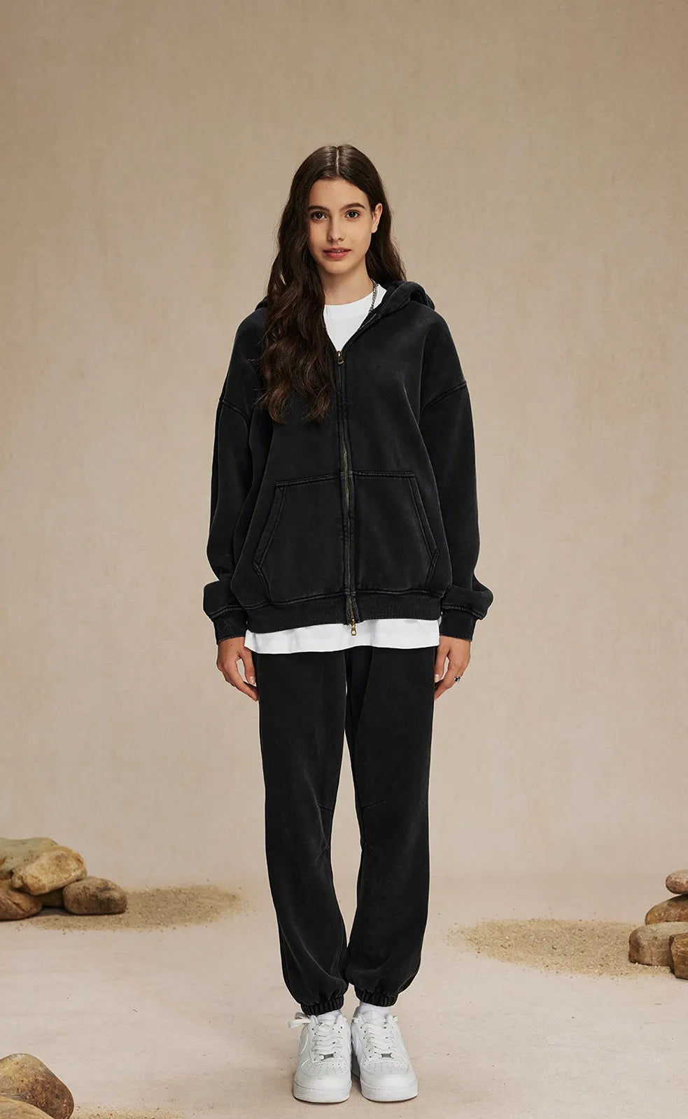 Velour Zip Hoodie