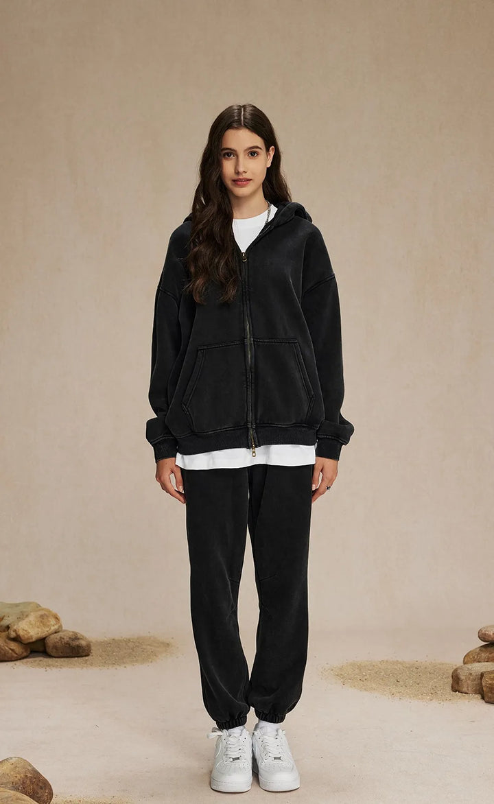 Velour Zip Hoodie