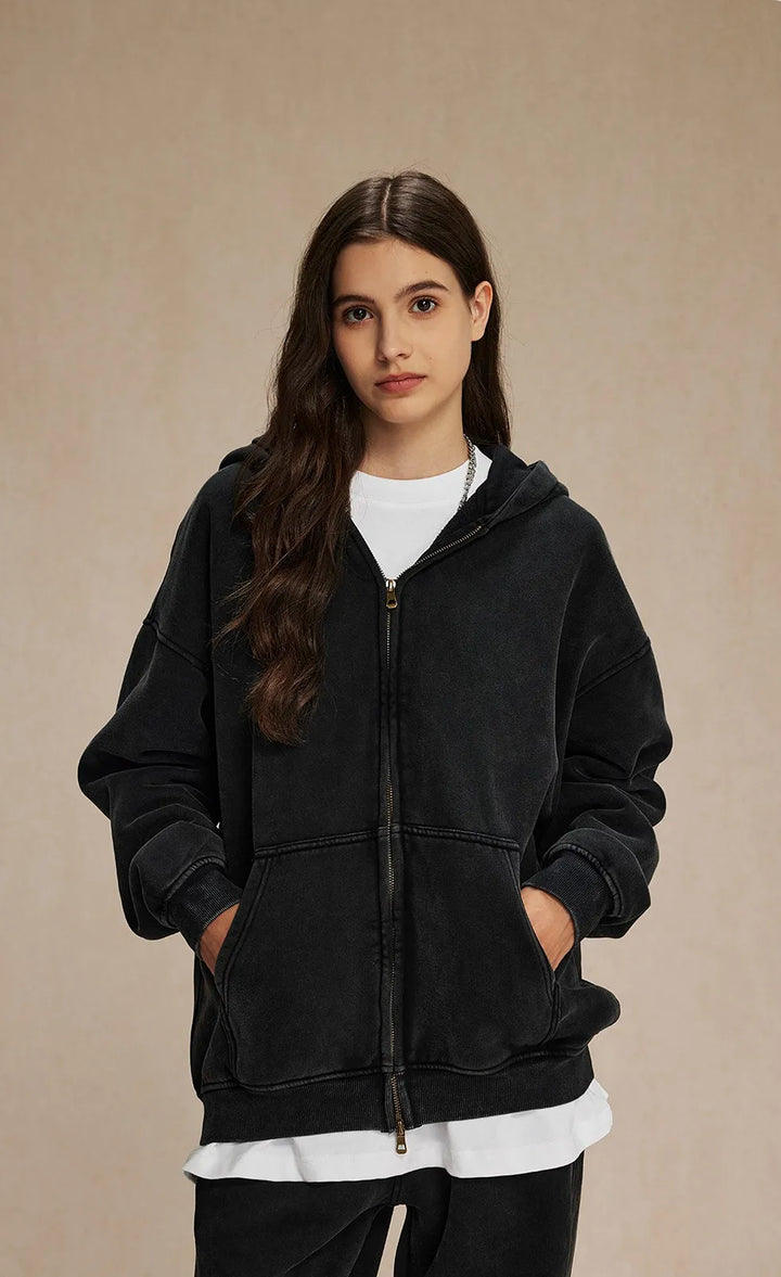 Velour Zip Hoodie