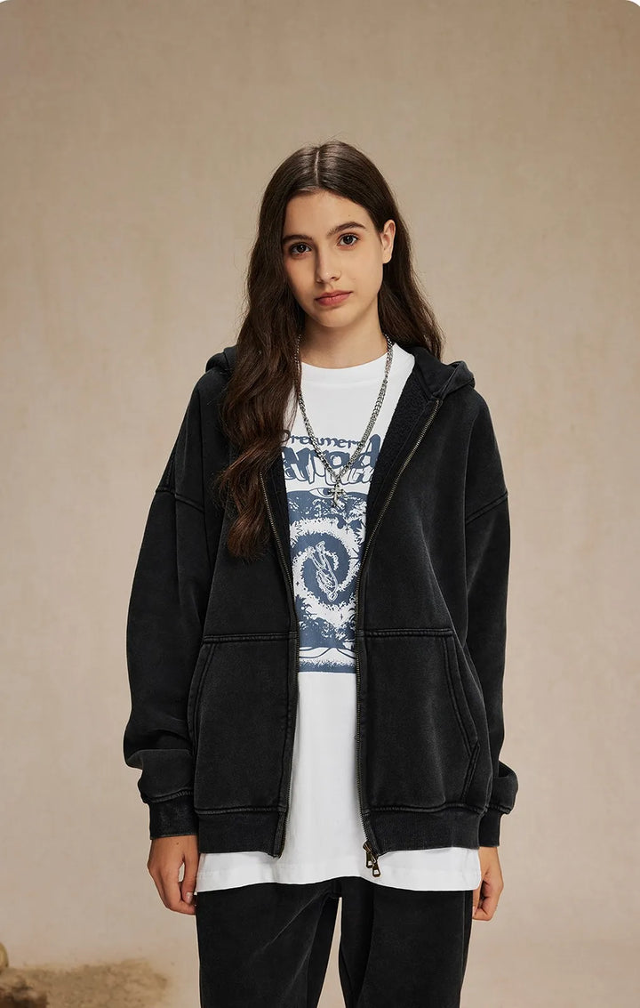 Velour Zip Hoodie