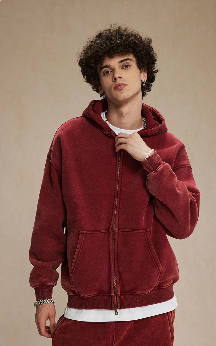Velour Zip Hoodie