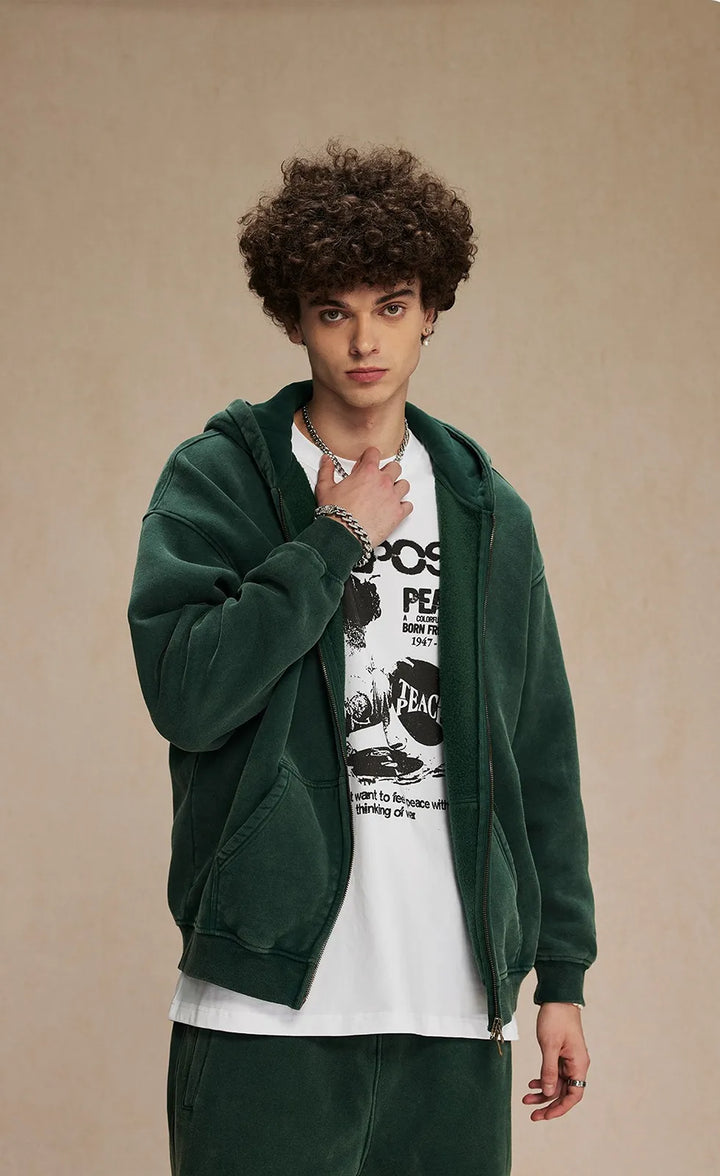 Velour Zip Hoodie