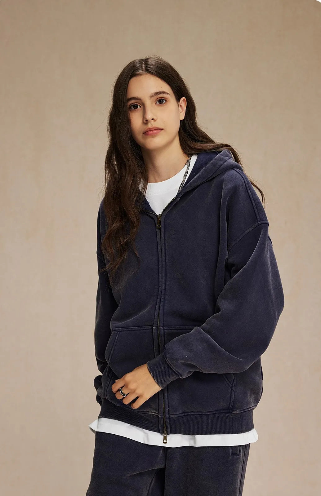 Velour Zip Hoodie
