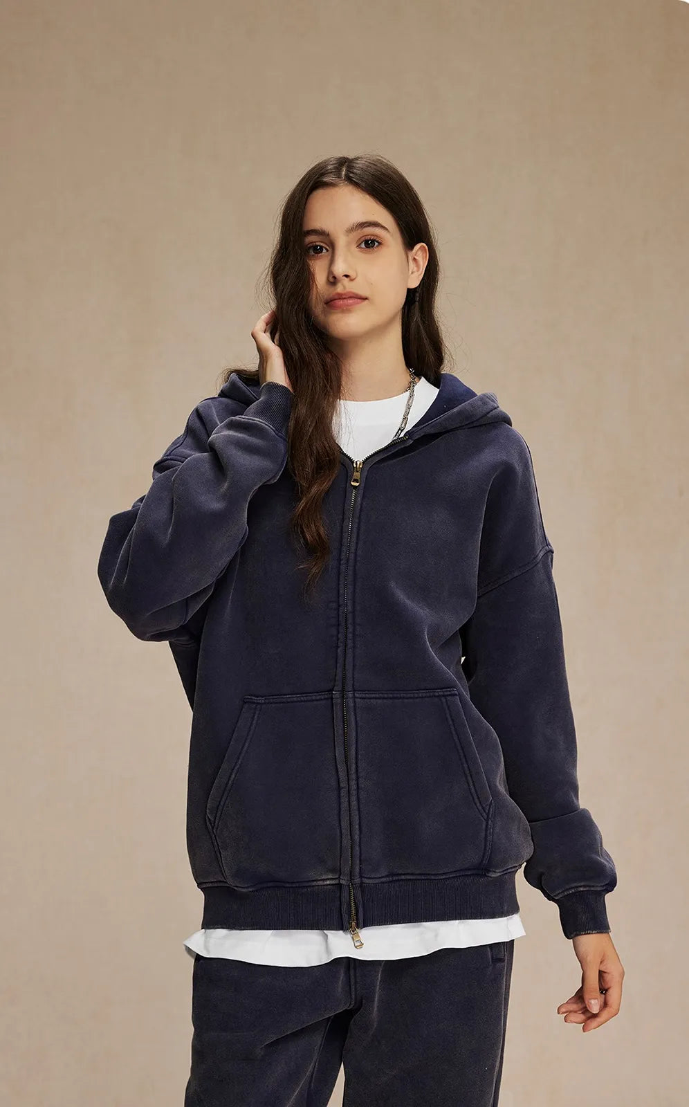 Velour Zip Hoodie