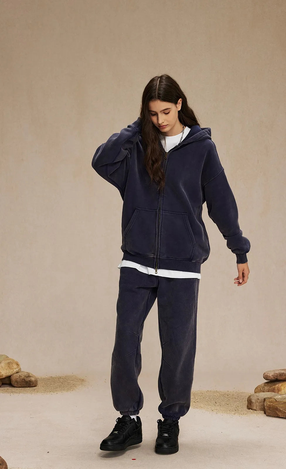 Velour Zip Hoodie