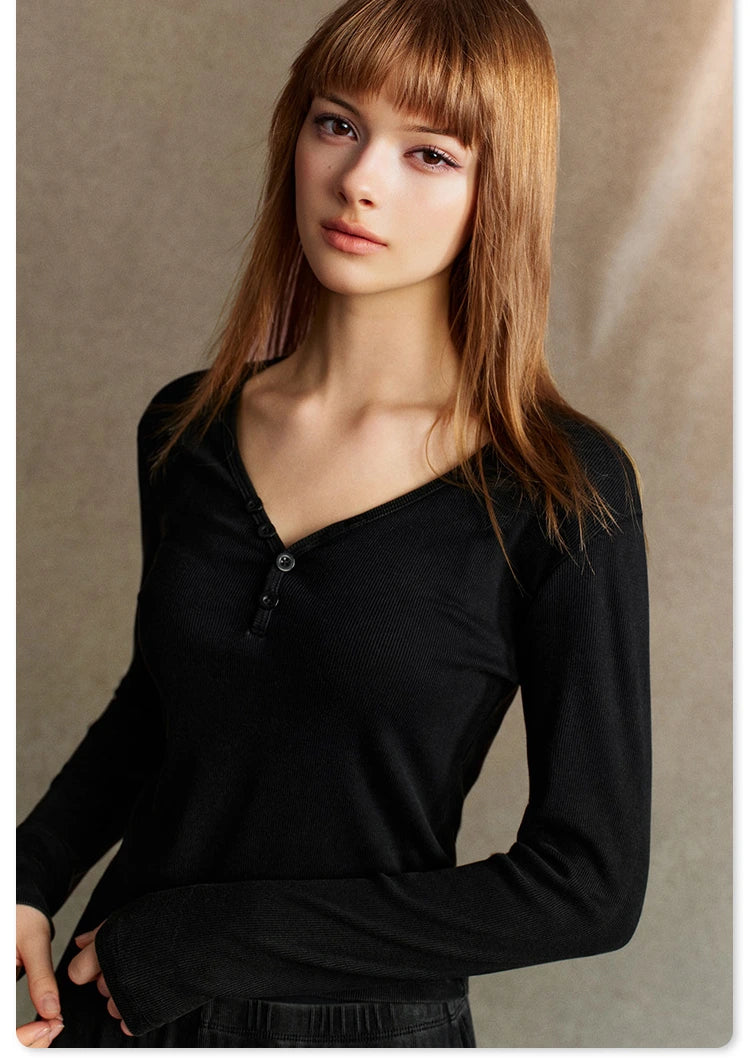 Lisse Button Top