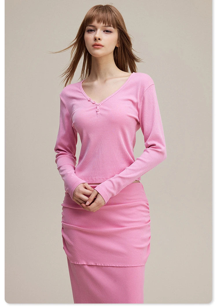 Lisse Button Top