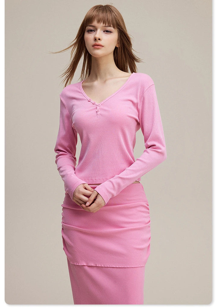Lisse Button Top